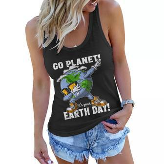 Go Planet Its Your Earth Day Shirt Dabbing Gift For Kid Women Flowy Tank - Monsterry