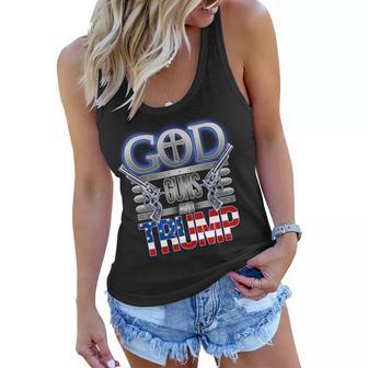 God Guns And Donald Trump Tshirt Women Flowy Tank - Monsterry