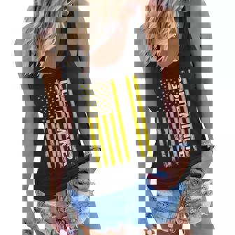Gold Mining Gift Gold Miner Vintage American Flag Fun Gift Women Flowy Tank - Thegiftio