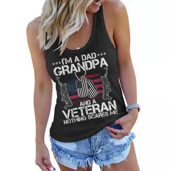 Grandpa Veteran Nothing Scares Me Tshirt Women Flowy Tank - Monsterry UK