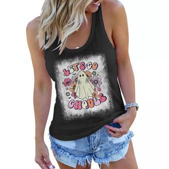 Halloween Bleached Let’S Go Ghouls Floral Party Trick Or Women Flowy Tank - Thegiftio UK