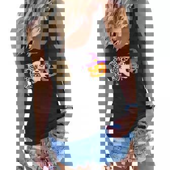 Halloween Boo Ghost Leopard Pumpkin Witch Hat Boys Girls Kid Women Flowy Tank - Seseable