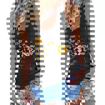 Halloween Boo Owl With Witch Hat Spiders Boys Girls Kids Women Flowy Tank - Seseable