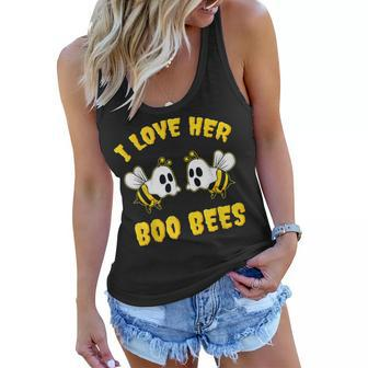 Halloween I Love Her Boo Bees Funny Couples Matching Gift Women Flowy Tank - Thegiftio UK