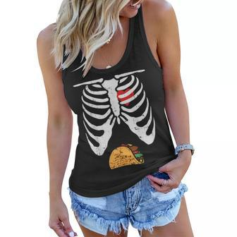 Halloween Shirt Skeleton Pregnancy Tacos Xray Soon To Be Dad Women Flowy Tank - Thegiftio UK