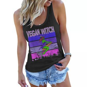 Halloween Vegan Witch Women Veganism Women Flowy Tank - Seseable
