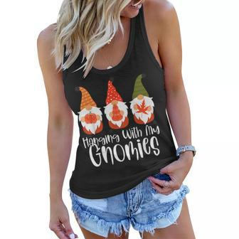 Hanging With My Gnomies Funny Garden Gnome Halloween Women Flowy Tank - Thegiftio UK