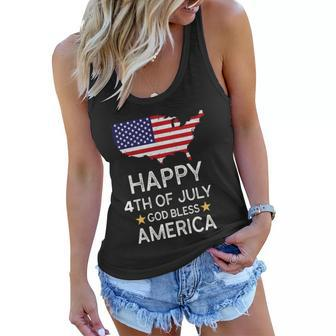 Happy 4Th Of July Independence Day God Bless America Gift Women Flowy Tank - Monsterry DE
