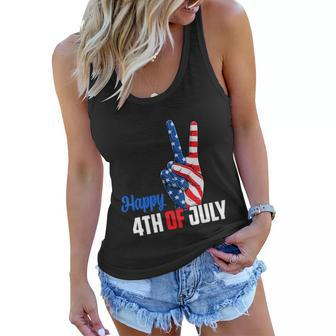 Happy 4Th Of July Peace America Independence Day Patriot Usa Gift Women Flowy Tank - Monsterry