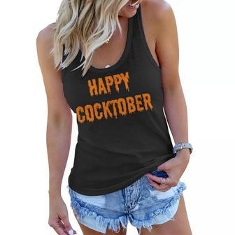 Happy Cocktober Funny Halloween Sayings Womens Tees Tops V2 Women Flowy Tank - Thegiftio UK