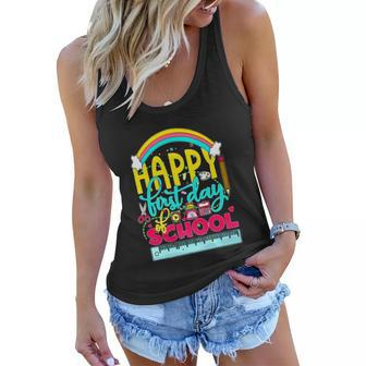 Happy First Day Of School For Teacher Gift Women Flowy Tank - Monsterry