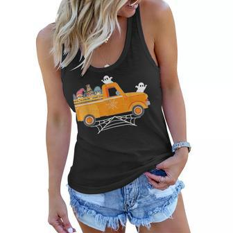 Happy Halloween Gnome Truck Drive Spooky Gnome Crew Squad V2 Women Flowy Tank - Seseable