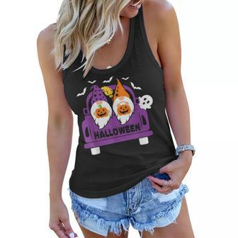 Happy Halloween Gnome Truck Drive Spooky Gnome Crew Squad Women Flowy Tank - Seseable