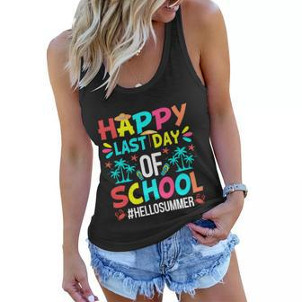 Happy Last Day Of School Hello Summer First Day Of Summer Gift Women Flowy Tank - Monsterry CA