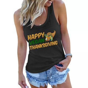 Happy Vegan Thanksgiving Tshirt Women Flowy Tank - Monsterry DE