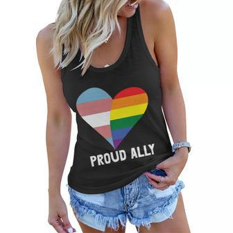 Heart Proud Ally Lgbt Gay Pride Lesbian Bisexual Ally Quote Women Flowy Tank - Monsterry UK