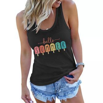 Hello Summer Vacation Ice Cream Popsicle Ice Lolly Graphic Design Printed Casual Daily Basic Women Flowy Tank - Thegiftio UK