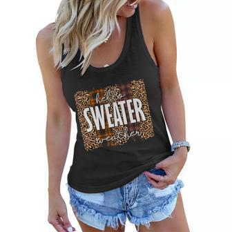 Hello Sweater Weather Thanksgiving Quote Women Flowy Tank - Monsterry CA