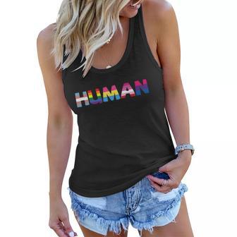 Human Lgbt Gay Pride Lesbian Bisexual Ally Quote Women Flowy Tank - Monsterry