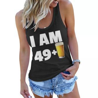 I Am 49 Plus Beer 50Th Birthday Tshirt Women Flowy Tank - Monsterry