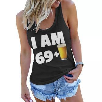 I Am 69 Plus Beer 70Th Birthday Tshirt Women Flowy Tank - Monsterry DE