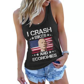 I Crash Bikes And Economies Shirt Funny Anti Joe Biden Women Flowy Tank - Monsterry DE