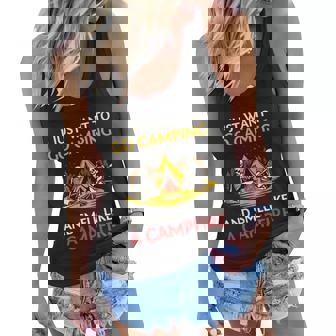 I Just Want To Go Camping And Smell Like A Campfire Camping Gift Women Flowy Tank - Thegiftio UK