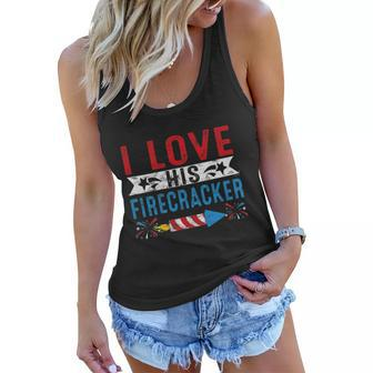 I Love His Firecracker Matching Couple 4Th Of July For Her Women Flowy Tank - Monsterry