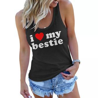 I Love My Bestie Best Friend Bff Cute Matching Friends Heart Women Flowy Tank - Thegiftio UK