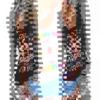 I Love My Kindergarten Bunnies Teacher Easter Day Bunny Egg Women Flowy Tank - Thegiftio