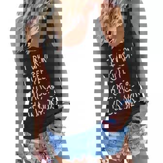 I Run On Coffee Chaos And Cuss Words V2 Women Flowy Tank - Seseable