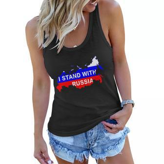 I Stand With Russia Support Russia Russian Flag Women Flowy Tank - Monsterry CA