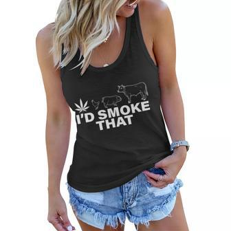Id Smoke That Pot Head Marijuana Tshirt Women Flowy Tank - Monsterry
