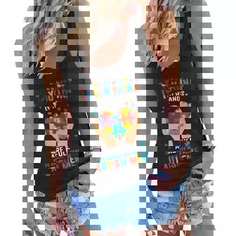 If You Think My Hand Are Full Autism Meme Autism Awareness Heart Puzzle Pieces Women Flowy Tank - Thegiftio UK
