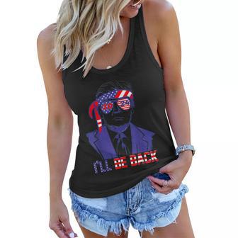 Ill Be Back Trump 2024 Vintage Donald Trump 4Th Of July Women Flowy Tank - Monsterry