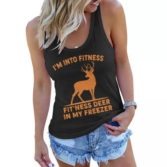 Im Into Fitness Fitness Deer In My Freezer Tshirt Women Flowy Tank - Monsterry