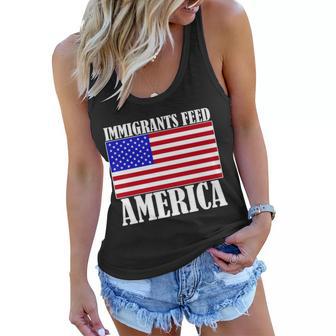 Immigrants Feed America Us Flag Women Flowy Tank - Monsterry CA