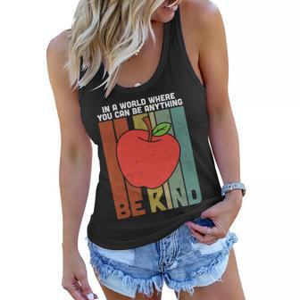 In A World Be Kind Teacher Apple Graphic Plus Size Shirt For Teacher Male Female Women Flowy Tank - Monsterry CA