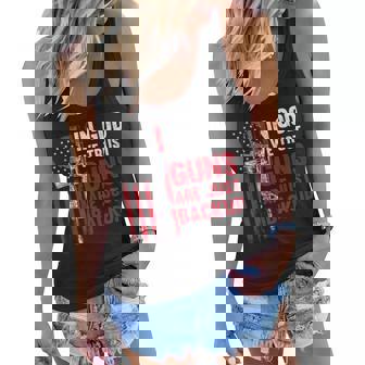 In God We Trust Guns Are Just Backup Ar-15 American Flag Women Flowy Tank - Thegiftio UK