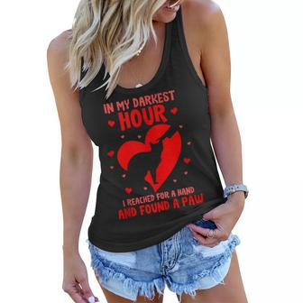 In My Darkest Hour I Reached For A Hand And Found A Paw Women Flowy Tank - Thegiftio UK