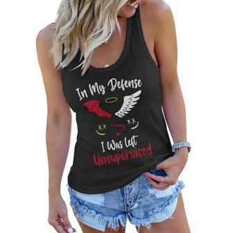 In My Defense I Was Left Unsupervised Gift Women Flowy Tank - Monsterry UK