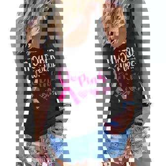 In October We Wear Pink Breast Cancer Awareness Pink Women Flowy Tank - Thegiftio