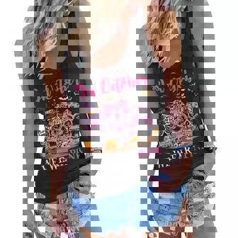 In October We Wear Pink Sugar Skull Breast Cancer Halloween Women Flowy Tank - Thegiftio