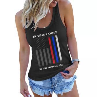 In This Family No One Fights Alone Hero Flag Women Flowy Tank - Monsterry CA