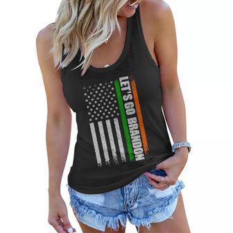 Irish American Flag Ireland St Patricks Day Let_S Go Brandon Tshirt Women Flowy Tank - Monsterry