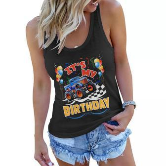 It Is My Birthday Boy Monster Truck Car Party Day Kids Cute Gift Women Flowy Tank - Monsterry CA