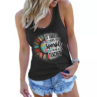 It Take Lots Of Sparkle To Be A Teacher With Sunflower Women Flowy Tank - Thegiftio UK
