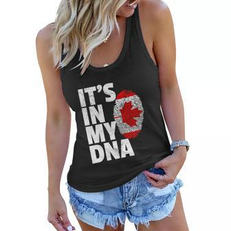 Its In My Dna Canada Flag Funny Canadian Fathers Day Women Flowy Tank - Monsterry DE