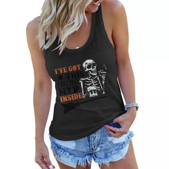 Ive Got This Feeling My Inside Skeleton Halloween Quote Women Flowy Tank - Monsterry CA