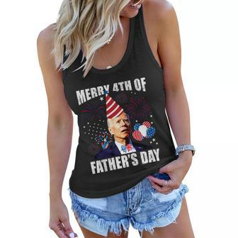 Joe Biden Confused Merry 4Th Of Fathers Day Fourth Of July Women Flowy Tank - Thegiftio UK
